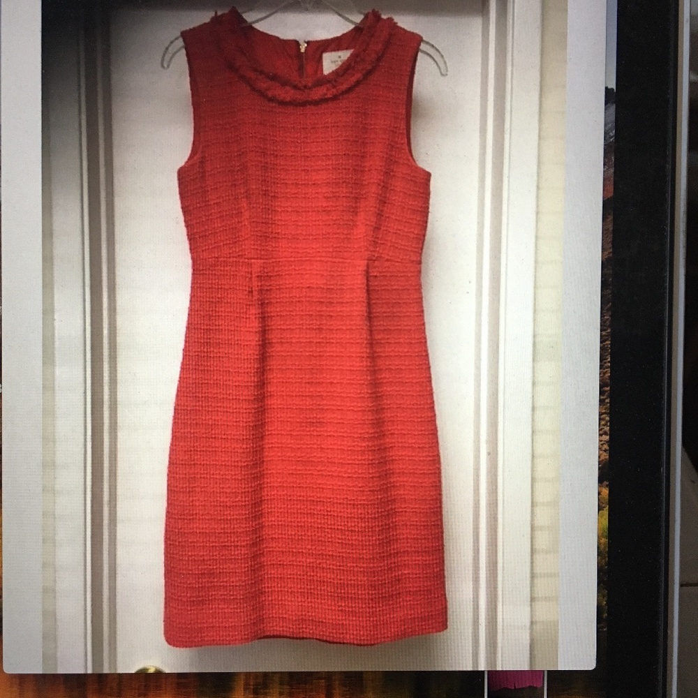 Kate Spade Coral Terri Tweed Dress Sz 4 - Picture 2 of 10